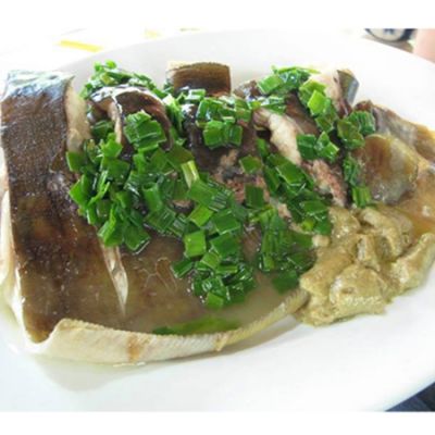 Cá bớp hấp mỡ hành